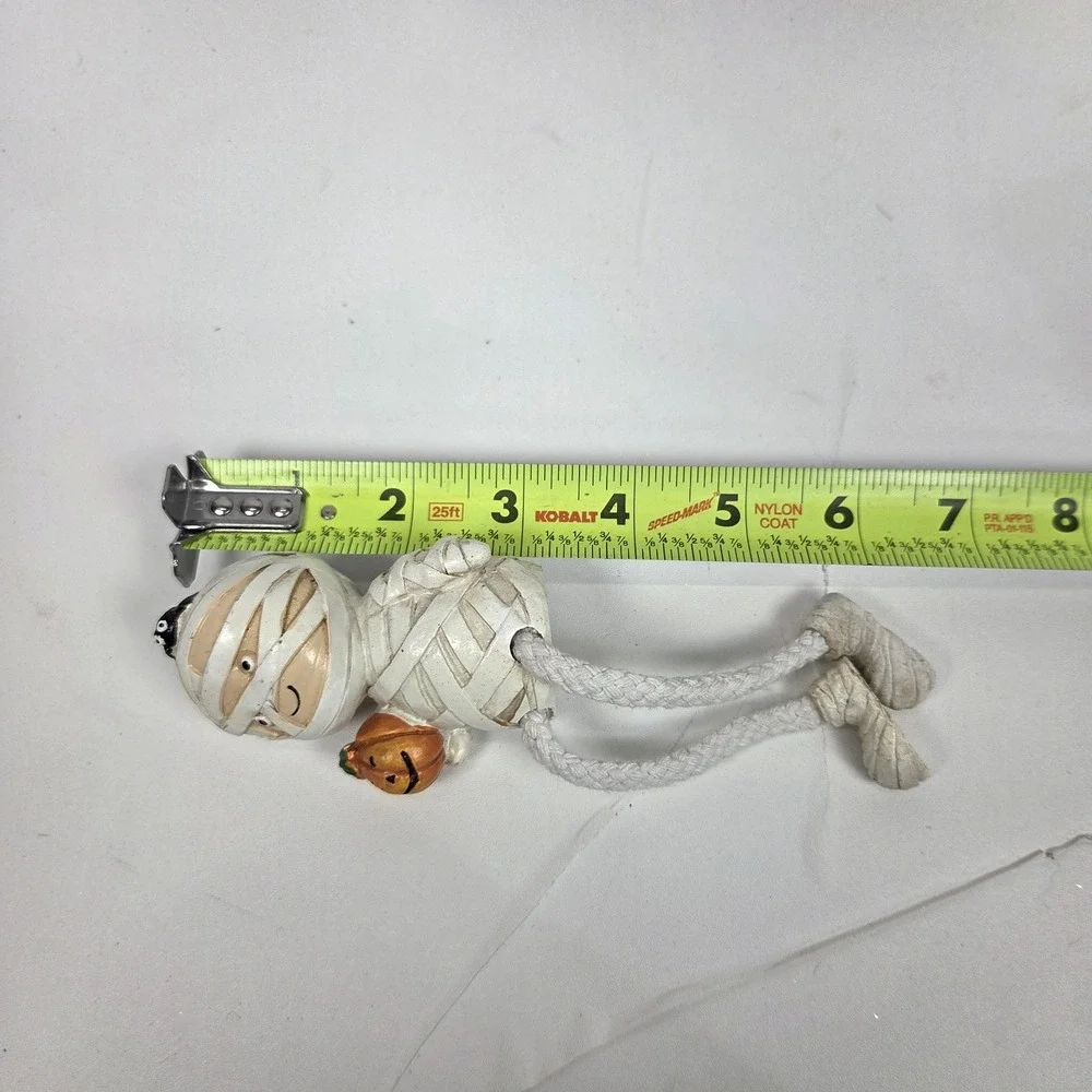 Vtg RARE Mummy Holding Pumpkin Sitting on Shelf 6